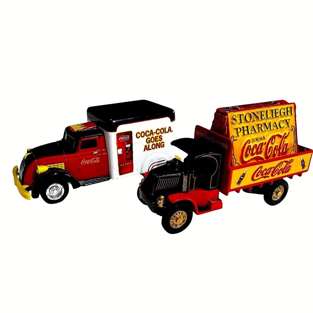 Mattel LOT OF 2 1920 & 1937 Coca Cola Delivery Trucks 1:24 scale Diecast